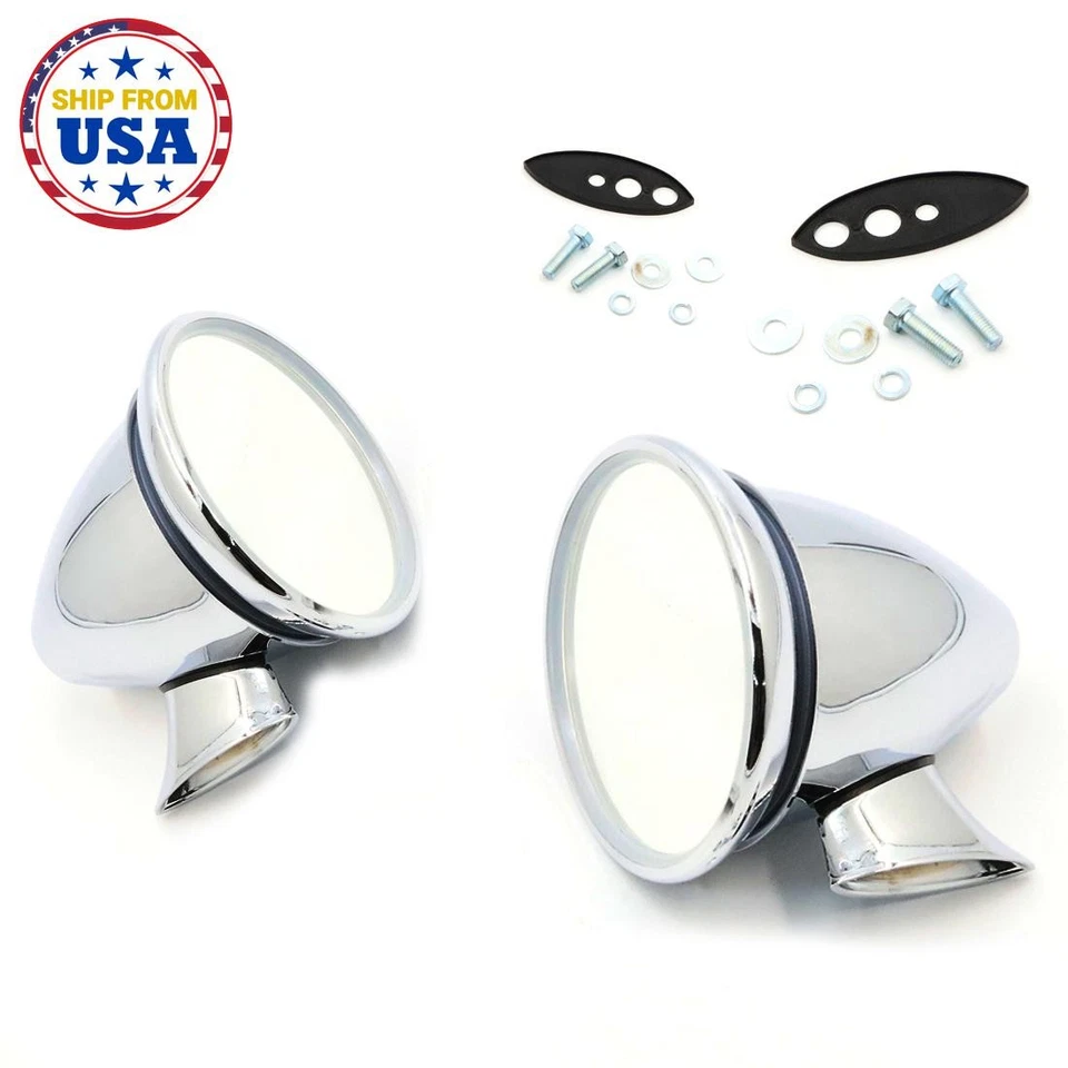 ХРОМИРОВАННЫЕ ЗЕРКАЛА ДЛЯ ДВЕРЕЙ ИЛИ КРЫЛЬЕВ 2 шт. L/R MERCEDES-BENZ 300SL РОДСТЕР КУПЕ 54-63 - Изображение 1 из 4