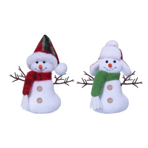 Christmas Snowman Sitting Figurine Dolls with Hat and Scarf for Holiday Decors - Bild 1 von 10