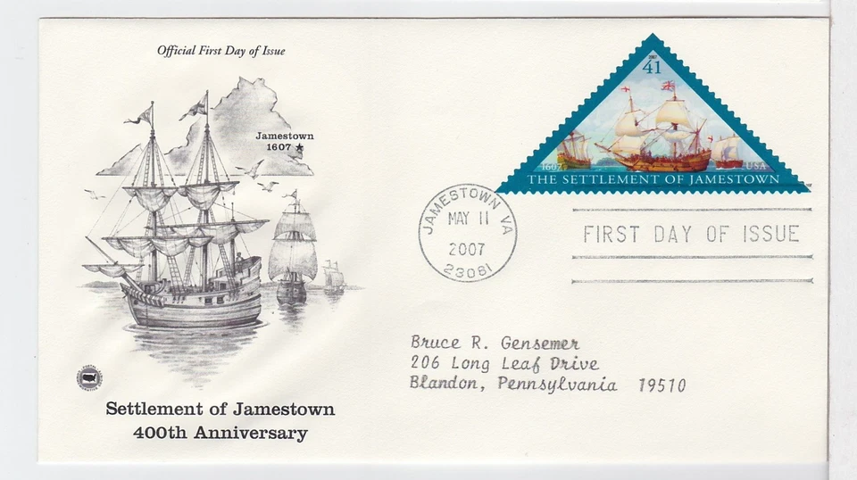 TurtlesTradingPost- Settlement Of Jamestown- 2007 #4136 FDC Artcraft Variety - Image 1 of 1