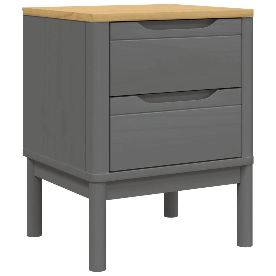Modern Solid Wood Bedside Cabinet - Floro Design in Various Colors vidaXL - Image 1 of 3
