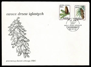 POLAND 1991 FDC  Definitive Stamps: Conifer Cones  SG72W - Picture 1 of 1