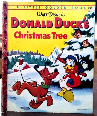1st Edition 1954 Walt Disney's Donald Duck's Christmas Tree - Little Golden Book - Image 1 of 4