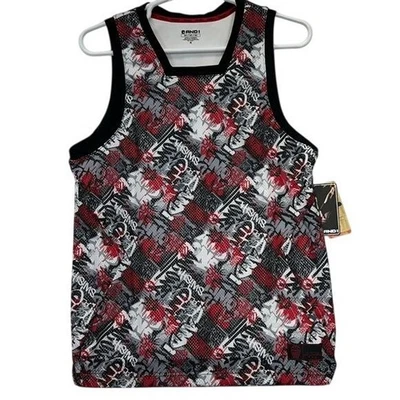 Camiseta sin mangas de baloncesto AND1 para hombre grande de carreras roja graffiti poliéster ajuste deportivo Foto 1 de 4