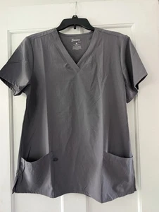 Woman's Sienna Love V-Neck Sienna Love Scrubs Top Charcoal Size Large - Picture 1 of 4