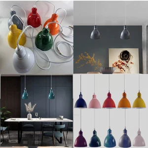 Vintage Industrial Loft Hanging Pendant Light Ceiling Metal Shade Color Lamp E27 - Picture 1 of 31