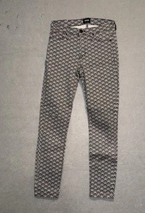 Hudson Nico Diamond Art Deco Printed Mid-Rise Super Skinny Jeans 26” - Picture 1 of 3