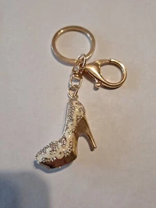 Funkelnder Schlüsselanhänger Ring Handtasche Anhänger rot Schuh Kristalle Strass NEU groß - Bild 1 von 3