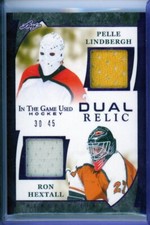 2022-23 Leaf In The Game Used Hockey Dual Jerseys 30/45 Lindbergh / Hextall