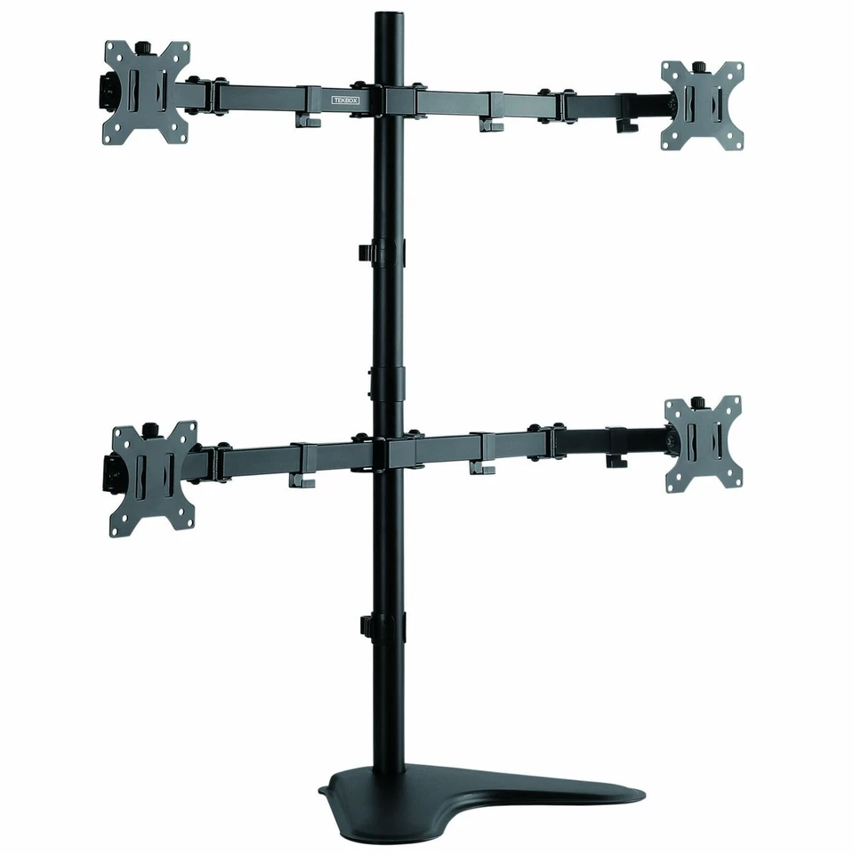 TekBox Quad Screen Desk Mount - Black