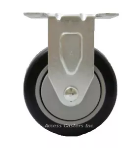 Rueda de placa rígida 4P21PBR 4", rueda de poliuretano, capacidad 275 lb - Imagen 1 de 1