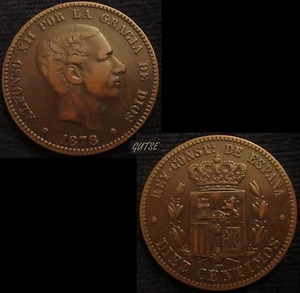 *GUTSE*143-ALFONSO XII, 10 CÉNTIMOS 1878, BARCELONA OM, MBC+ - Picture 1 of 1