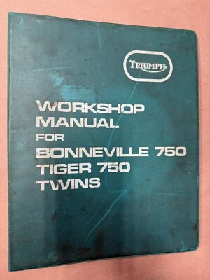 OEM 1973 Bonneville 750 Tiger 750 Twins Workshop Manual P/N 99-0983 with Binder Foto 1 de 4