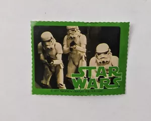 Pegatinas estampillas Meiji Seika Star Wars 1978 Stormtrooper verde japonés premium - Imagen 1 de 1
