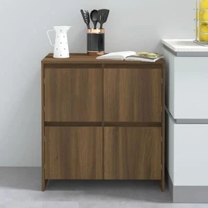 4-Door Sideboard Chipboard Storage Unit Brown Oak Side Cabinet Modern Furniture - Picture 1 of 11