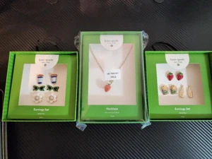 Kate Spade x Target Stud Earrings and Strawberry Charm Tennis Necklace - Picture 1 of 5