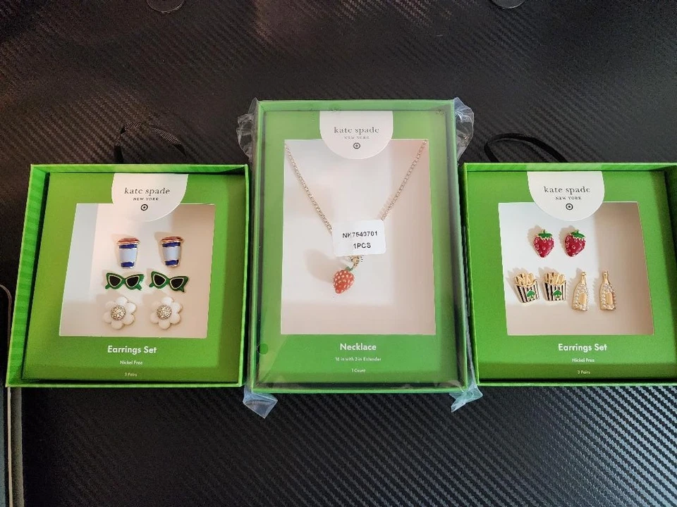 Kate Spade x Target Stud Earrings and Strawberry Charm Tennis Necklace - Image 1 of 4