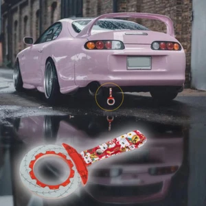 Red Anime Brake JDM Ring Tsurikawa Subway Car Handle Strap -Red Cats Nylon X1 - Picture 1 of 7
