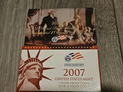 2007-S US Mint Silver Proof Set with COA & Box 14 Coins 7-90% Silver Coins, WOW! - Image 1 of 4