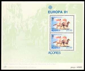 AZORES 322a - Europa ""Cabalgata de San Pedro"" hoja de recuerdos (pb76980) - Imagen 1 de 1