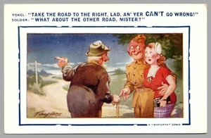 Take The Road To The Right Lad Yer Can't Go Wrong c1910 Bamforth Comic Postcard - Picture 1 of 2