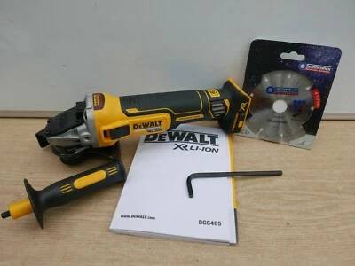 DeWALT DCG405 18v xr 125MM 5" SMERIGLIATRICE ANGOLARE BRUSHLESS UNITÀ NUDA + DISCO DIAMANTATO