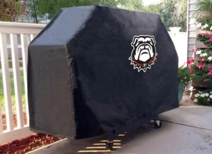 Georgia Grill Cover with Bulldogs Logo on Black Vinyl - Picture 1 of 4