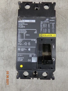Square D 15 Amp 2 Pole 600V Circuit Breaker FAL26015 - FAST SHIPPING  - C77 - Picture 1 of 6