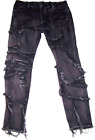Valabasas Distressed Stacked Skinny Jeans 34X31(Tagged 36) Men's Black Pre-Owned