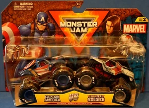 MARVEL Monster Jam CAPTAIN AMERICA/WINTER SOLDIER 2 Pack Trucks Series 2 - Picture 1 of 4