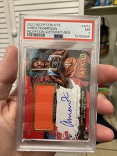 2021 Topps Inception Overtime Elite Amen Thompson Autograph Patch Red /25 PSA 7