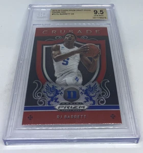 2019 20 Prizm Draft Picks RJ Barrett Crusade Red Refractor BGS 9.5 GEM MINT #72 - Picture 1 of 4