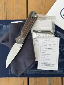 Large Sebenza 21 Left Hand Natural Micarta Drop Point - Picture 1 of 10