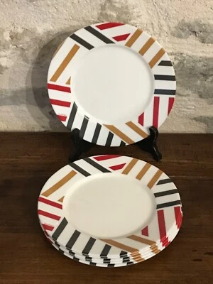 Série de 6 assiettes à dessert LUMINARC, décor linéaire - Photo 1/3