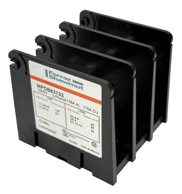 Ferraz Shawmut MPDB63133 Mersen Power Distribution Block 1000V 3-Phase 135A 175A - Image 1 of 4