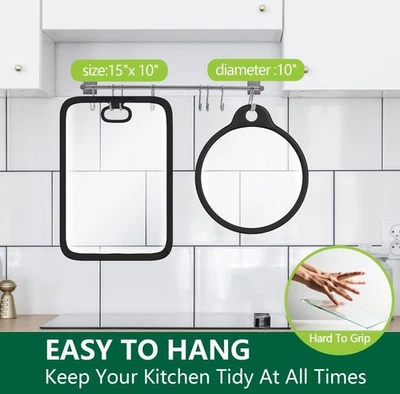 Tempered Glass Cutting Board Set, 10” Circular And 10x15 in Rectangular - Image 1 of 4