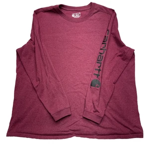 Camiseta Carhartt Mujer 2X Manga Larga Rosa Oscuro Calce Suelto Trabajo Pesado - Imagen 1 de 6