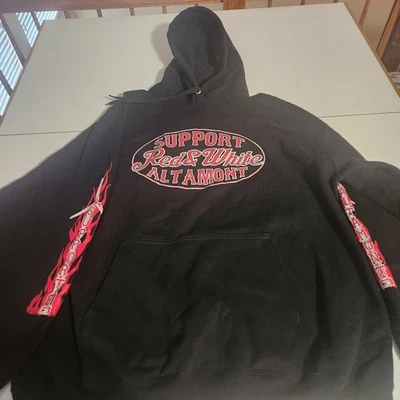 Толстовка с капюшоном Hells Angels Red And White Altamont 2XL Редкий Вопрос Авторитет  - Изображение 1 из 4