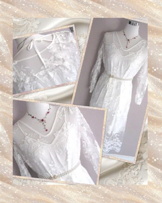 ♥ Brautkleid ♥ Standesamtkleid ♥ Strand Trauung ♥ Gr. S 36 38 ♥ Weiß Spitze ♥ - Bild 1 von 4