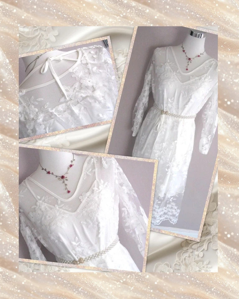 ♥ Brautkleid ♥ Standesamtkleid ♥ Strand Trauung ♥ Gr. S 36 38 ♥ Weiß Spitze ♥ - Bild 1 von 4