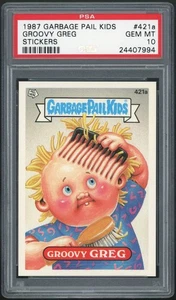 1987 Topps Garbage Pail Kids 11th Series #421a Groovy Greg PSA 10 GEM MINT Os11 - Picture 1 of 2