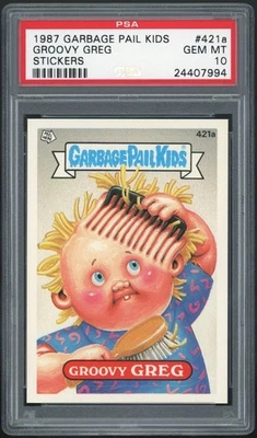 1987 Topps Garbage Pail Kids 11th Series #421a Groovy Greg PSA 10 GEM MINT Os11 - Image 1 of 2