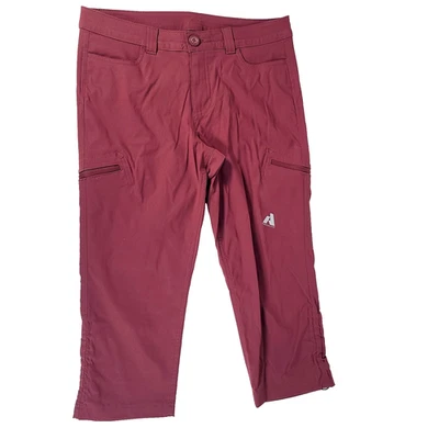 Calça de caminhada feminina Eddie Bauer 4 vermelha guia de primeira ascensão profissional cropped 32x20 - Imagem 1 de 4