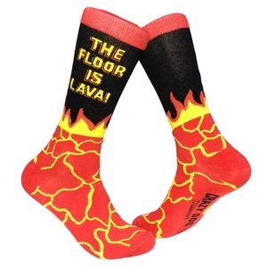 Calcetines The Floor Is Lava Divertidos Novedad Loco Divertido Regalo para Él Dicho Sarcástico - Imagen 1 de 9