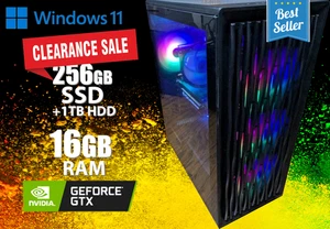 Custom Gaming Desktop PC RGB i7 16gb 256gb SSD+1TB HDD GTX 1070 8gb Win 11 Wifi - Picture 1 of 6