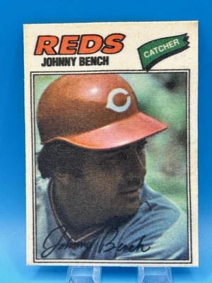1977 Topps Cloth Sticker Test Issue #3 JOHNNY BENCH NM-MT - Image 1 of 2