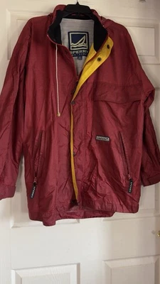 Chaqueta cortavientos roja Sperry Top Sider de los 80 muy rara para hombre talla L Foto 1 de 4