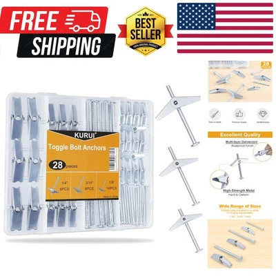 Anclajes de pared huecos de alta resistencia para techo de paneles de yeso, pernos de palanca y tuerca de ala... Foto 1 de 4