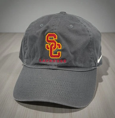 南加州大学特洛伊木马曲棍球耐克 Heritage86 宽鬆贴合绑带炭黑色帽子新品 — 第 1/4 张图片