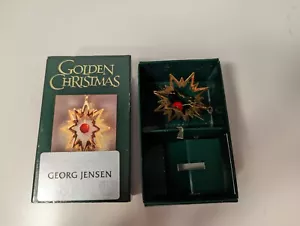 Georg Jensen Top Star Christmas Decor Ornament VTG Designer Golden - Picture 1 of 2