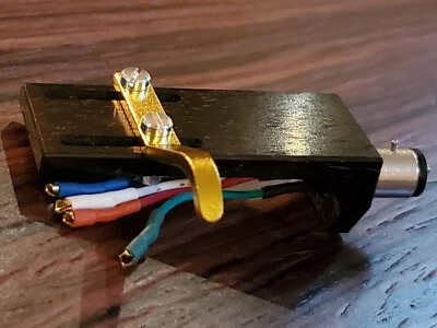 CNC EBONY WOOD turntable Headshell , gold plated wires 30 piece  Screw set - Image 1 of 4